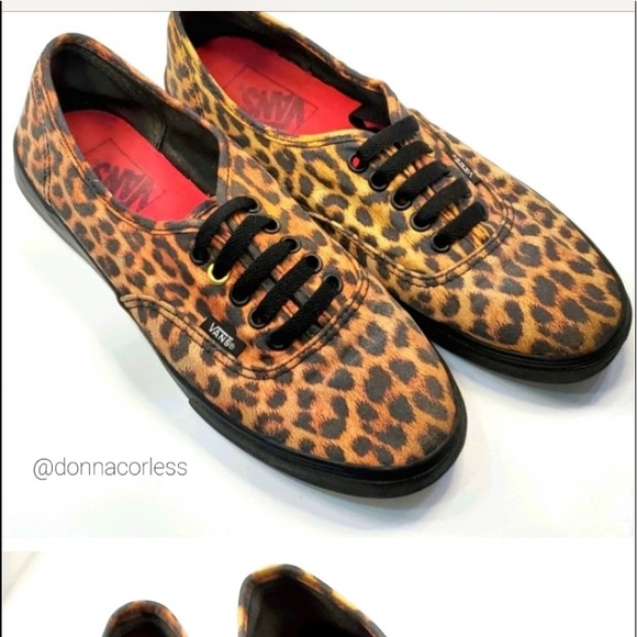 Vans Shoes - Vans Leopard Off The Wall Black & Tan Sneakers 8